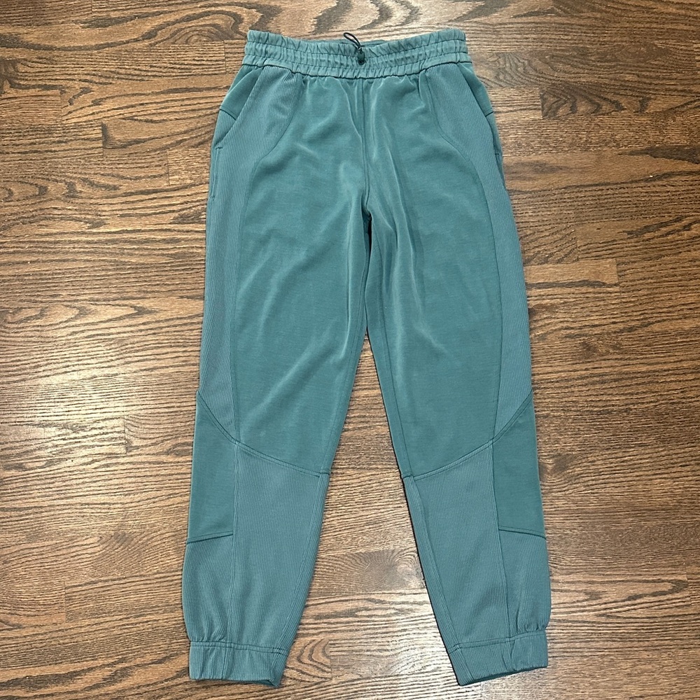 Lululemon Softstreme Ribbed Teal Jogger Pants